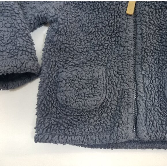 Carters Baby Boys Blue Fluffy Hooded Jacket 9M With Zipper & Pockets - Picture 3 of 8